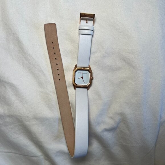 BCBG WHITE LEATHER WRAP WATCH - Picture 3 of 4